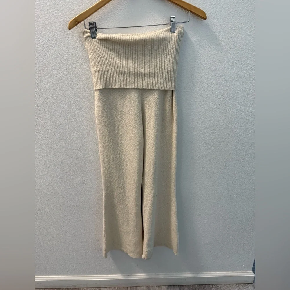 NWOT FP Beach Cream Knit foldable pants size M